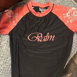 Realme Black and Salmon Pink Swim Rashguard